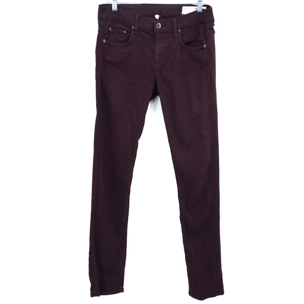 Rag And Bone Women Pants 28 Aged Burgundy Skinny Jeans Cotton Blend